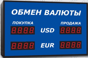 Офисное табло валют Импульс-310-2x2-G