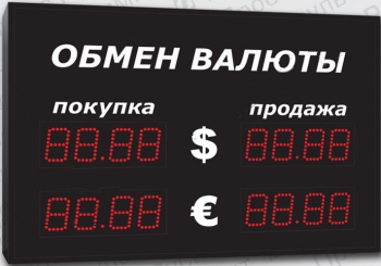 Уличное табло курсов валют Импульс-306-2x2-EB2