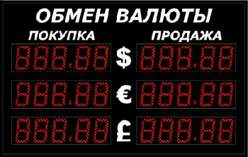 Уличное табло курсов валют Импульс-306-3x2xZ5-EG2