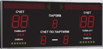 Спортивное табло для волейбола, модель Импульс-721-D21x4-D15x3-L2xS12x32-S3x2-S6x2-Ax2-ERYG2 (Уличное исполнение)