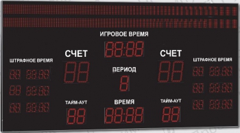 Спортивное табло для хоккея, модель Импульс-750-D50x4-D35x13-D21x36-L2xS20x224-ER2 (Уличное исполнение)