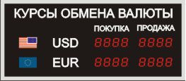 Табло курсов валют, модель PB-5-020x40b (Вариант №2)