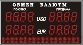 Табло курсов валют №2, модель PB-2-130х16_РБС-080-96x8d