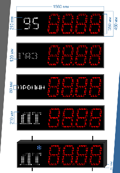  Табло котировки цен на топливо Модель AZS-350х4_210х2e