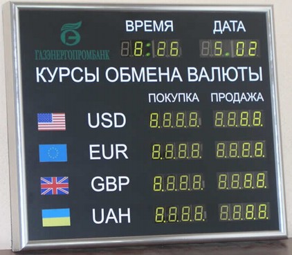 Табло обмена валют