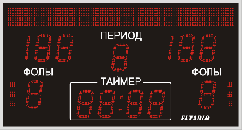 Универсальное спортивное табло №12М. Модель ТС-150х13_3х3х6_РБС-100-128х8е. (уличное)