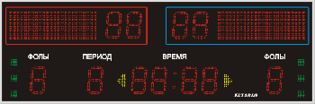 Универсальное спортивное табло №19М. Модель ТС-210х11_8х8х8_РБС-210-24х8х2b.