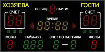 Универсальное спортивное табло №6М, модель ТС-150х4_130х12-8х5х2-4х4х6e (уличное исполнение)