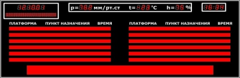 Центральное табло для автовокзала (помещение), модель ЦТ-18х1-100_12хБС-1-192b-БС-5-128b