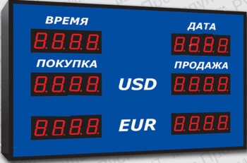 Офисное табло валют Импульс-302-2x2-DTx2-G 
