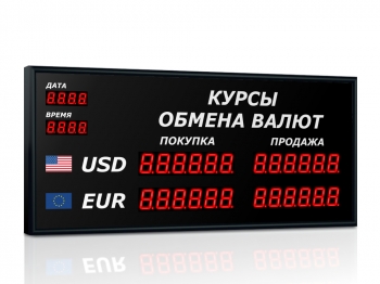 Импульс-304-2x2xZ6-DTx2xD2-G  Табло курсов валют для помещения