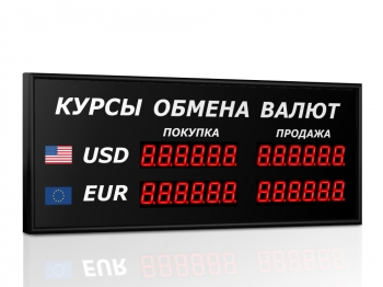 Импульс-304-2x2xZ6-G Табло курсов валют для помещения