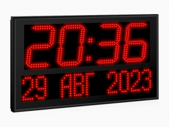 Импульс-421K-D21-DN10x64xP10-G Часы-календарь