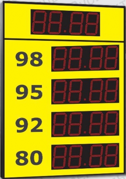 Групповое уличное табло АЗС, модель Импульс-621-4x1-DTx1-EY2