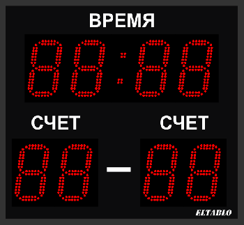 Базовое спортивное табло №10,  Модель ТС-150х8e-base-ПК-ПДУ (уличное)