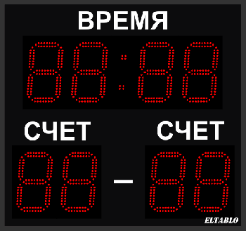 Базовое спортивное табло №14, Модель ТС-210х8e-base-ПК-ПДУ (уличное) 