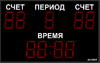 Базовое спортивное табло №19, Модель ТС-250х9e-base-ПК-ПДУ (уличные)