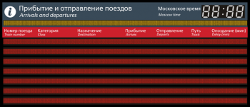 Табло Центральное №1, Модель Модель ТЭ-150х4_РБС-060-384х8х10b (9 строк)