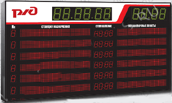 Импульс-911-D11x10-L6xD6x5-L6xS6x80-L6xS6x64-RG Табло для железнодорожного вокзала