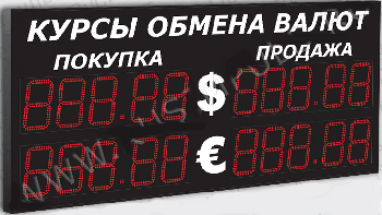 Импульс-321-2x2xZ5-EY2 Уличное табло курсов валют