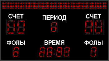 Универсальное спортивное табло №10, Модель ТС-210х4_150х7_РБС-100-128х8b-ПК-ПДУ