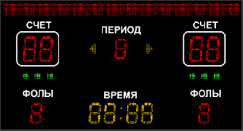 Универсальное спортивное табло №15, Модель ТС-250х4_210х7_РБС-120-128х8_5х5х6_5х8х2b-ПК