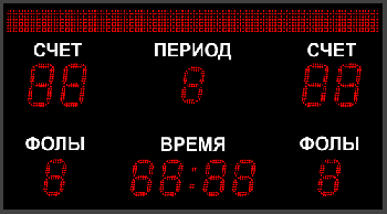 Универсальное спортивное табло №6, Модель ТС-150х4_130х7_РБС-080-128х8e-ПК (уличные)