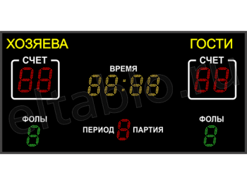 Универсальное спортивное табло №2М. Модель ТС-150х4_130х7b.