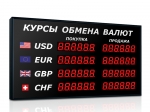 Импульс-304-4x2xZ6-G Табло курсов валют для помещения