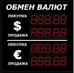 Уличное табло курсов валют Импульс-306-2x2xZ5-ER2 (500x500мм)